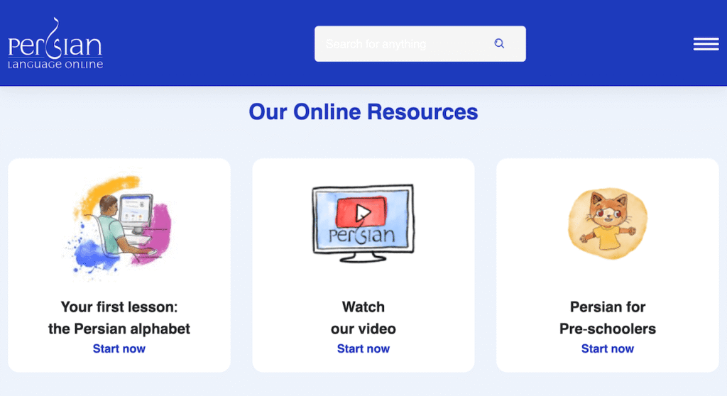 Try Persian Language Online