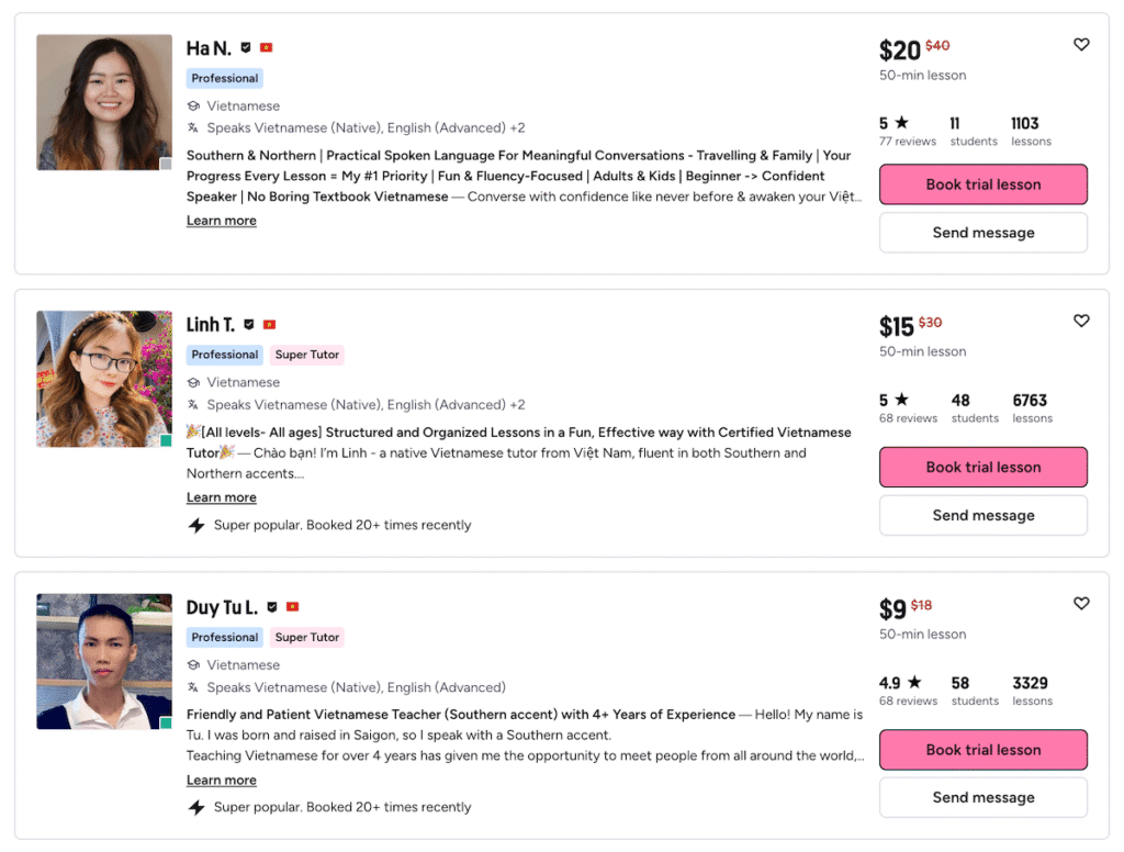 Find Vietnamese tutors on Preply