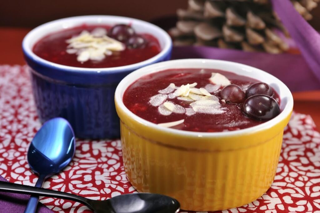 rødgrød med fløde (sweet berry pudding) from Denmark