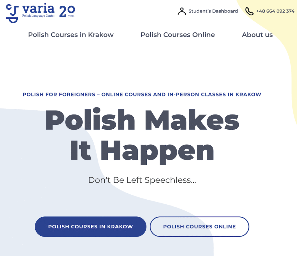 Varia Polish Language Center website