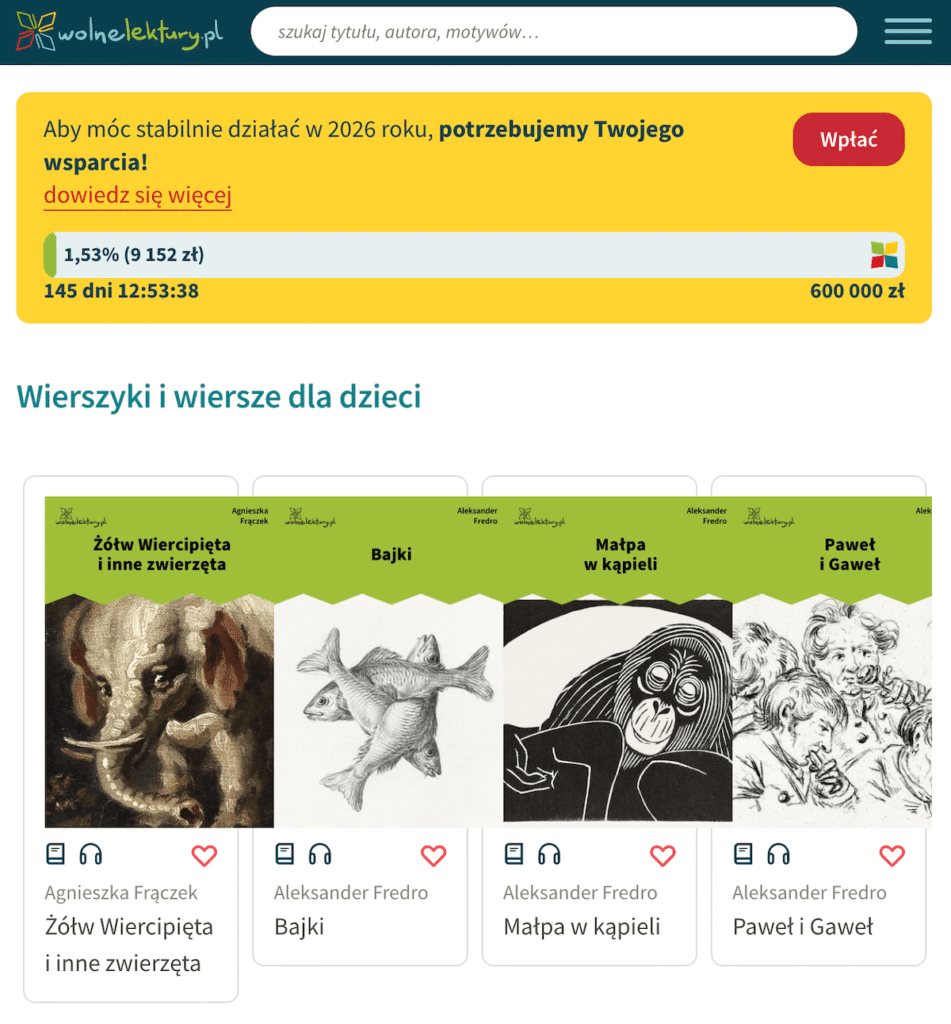 Wolne Lektury Library website