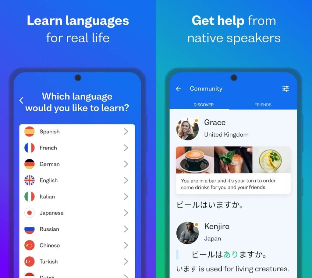 Learn languages on Busuu