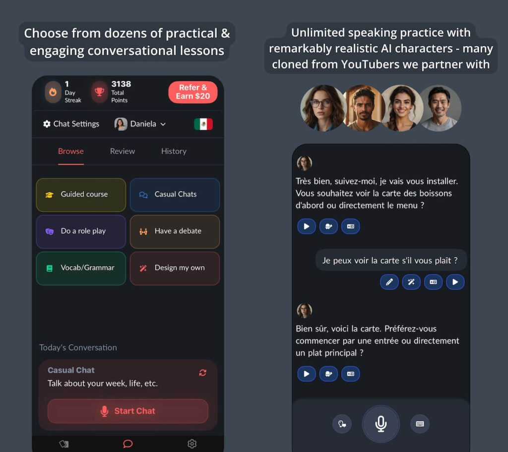 Learn languages on Langua