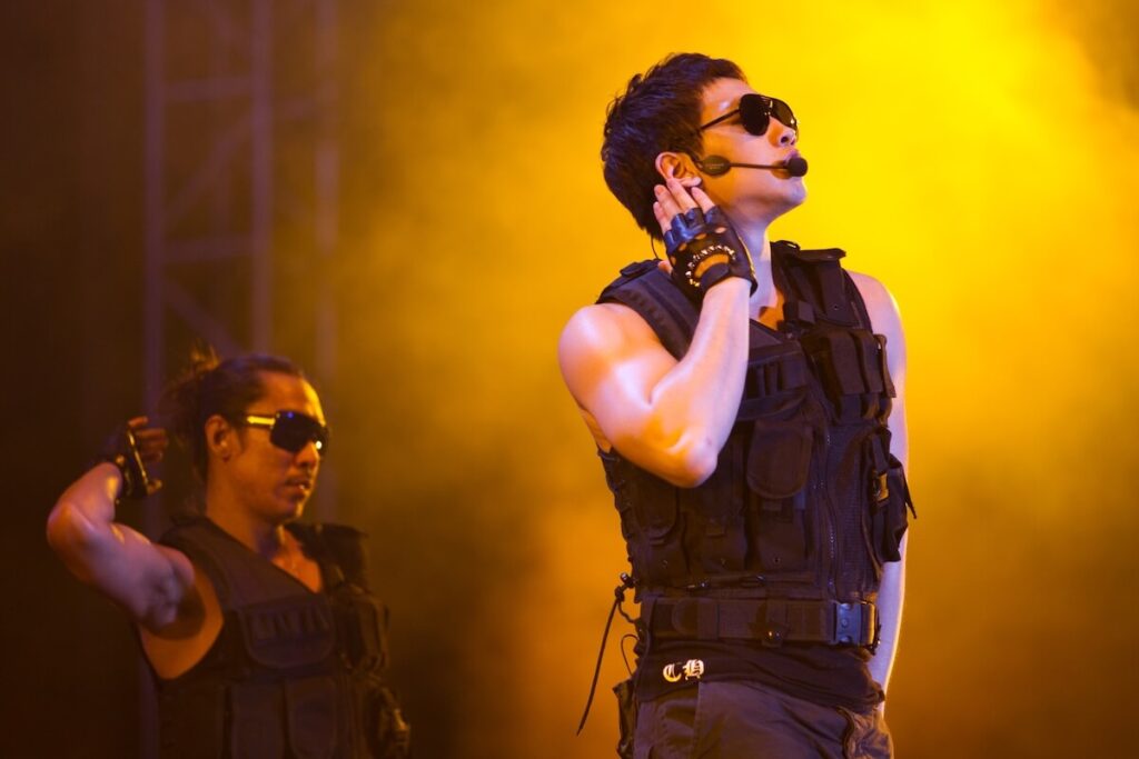 Kpop superstar Rain performs in a post F1 race concert at Petronas F1 Grand Prix Circuit in Malaysia