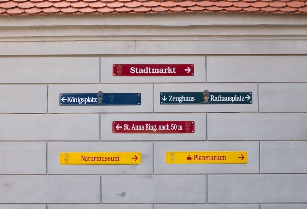 German directional signs