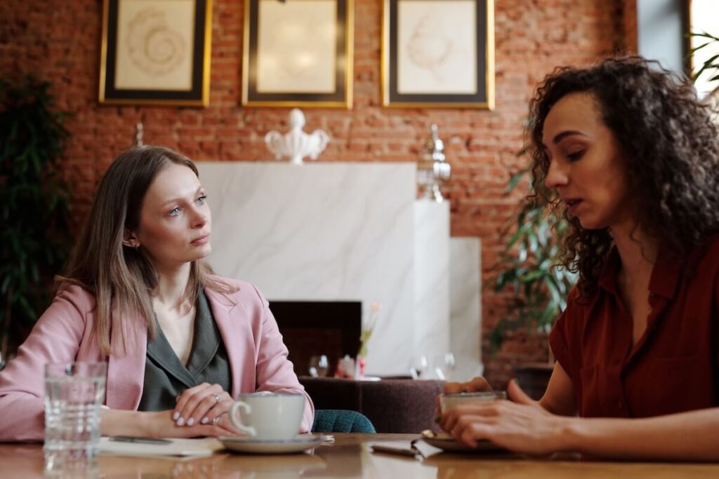 woman listening to friend